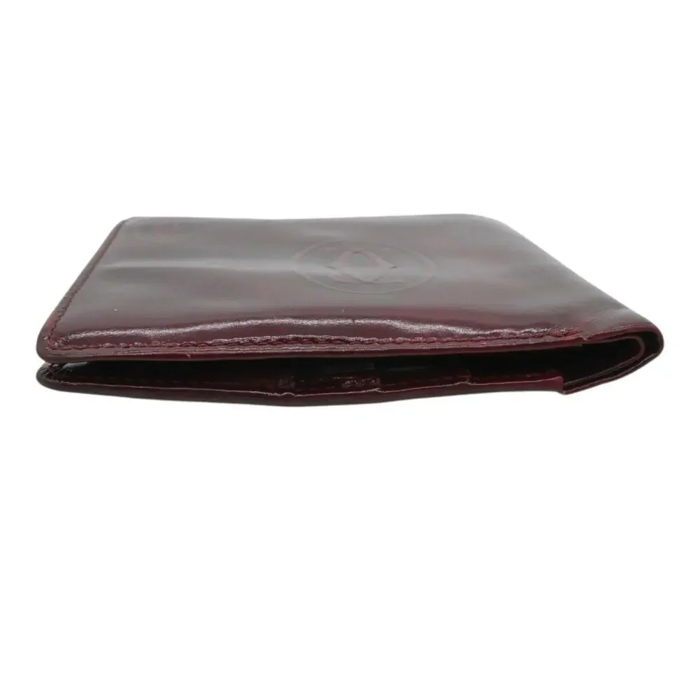 Cartier Red Double C Logo Bifold Shiny Leather Must de Wallet